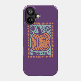 Thankful Autumn Pumpkin | Harvest Festival Folk Art Phone Case