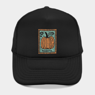 Thankful Autumn Pumpkin | Harvest Festival Folk Art Hat
