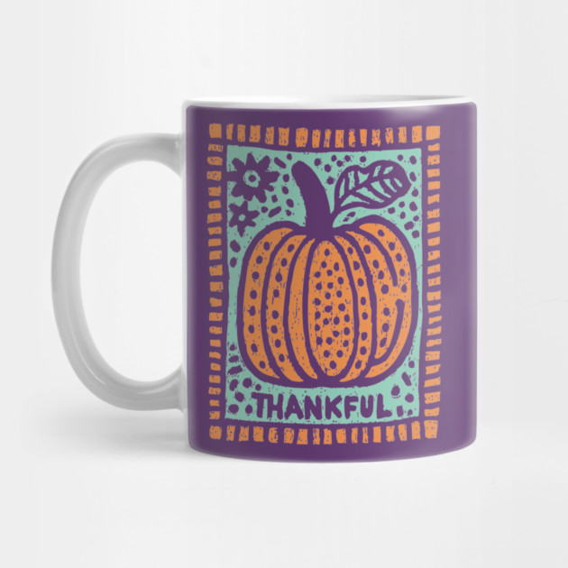 Thankful Autumn Pumpkin | Harvest Festival Folk Art by TuncGK