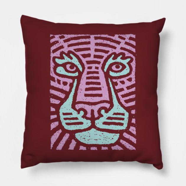 Abstract Tiger Camouflage | Psychedelic Jungle Cat Pillow by TuncGK