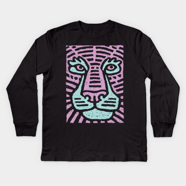 Abstract Tiger Camouflage | Psychedelic Jungle Cat Kids Long Sleeve T-Shirt by TuncGK