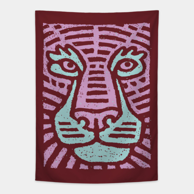 Abstract Tiger Camouflage | Psychedelic Jungle Cat Tapestry by TuncGK