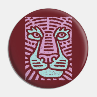 Abstract Tiger Camouflage | Psychedelic Jungle Cat Pin