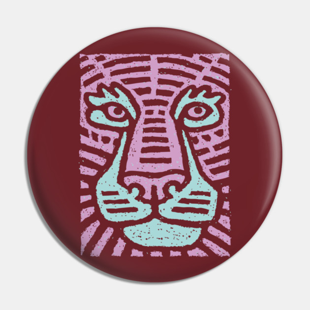 Abstract Tiger Camouflage | Psychedelic Jungle Cat Pin by TuncGK