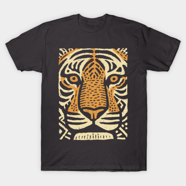 Primal Tiger Spirit | Tribal Big Cat Graphic T-Shirt by TuncGK