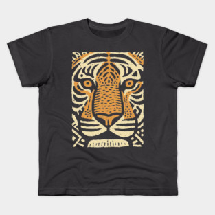 Primal Tiger Spirit | Tribal Big Cat Graphic Kids T-Shirt