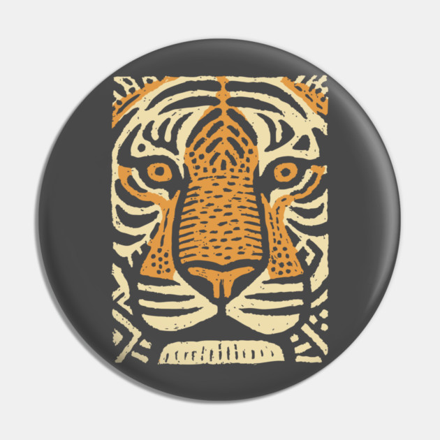 Primal Tiger Spirit | Tribal Big Cat Graphic Pin by TuncGK