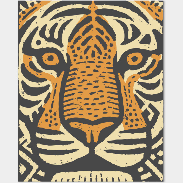 Primal Tiger Spirit | Tribal Big Cat Graphic Wall Art by TuncGK