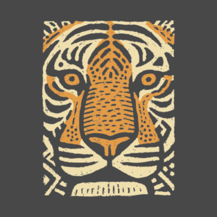 Primal Tiger Spirit | Tribal Big Cat Graphic T-Shirt