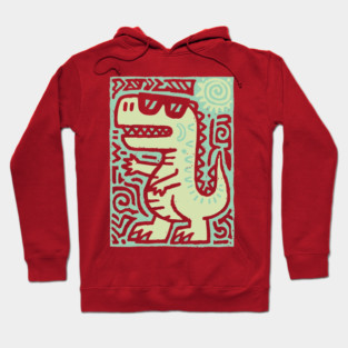 Whimsical T-Rex Doodle | Friendly Dinosaur Graphic Hoodie