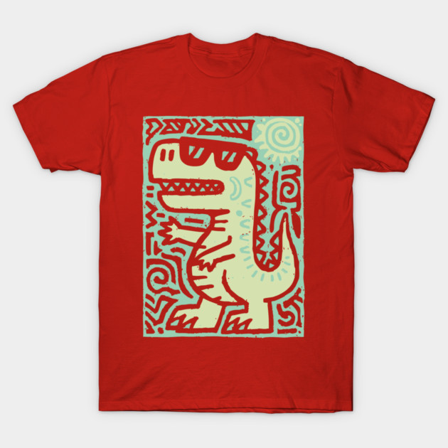 Whimsical T-Rex Doodle | Friendly Dinosaur Graphic T-Shirt by TuncGK