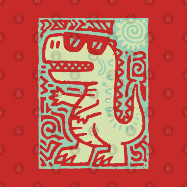 Whimsical T-Rex Doodle | Friendly Dinosaur Graphic by TuncGK