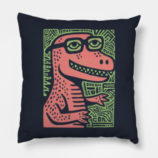 Nerdy T-Rex | The Clever-Saurus Geek Pillow