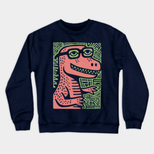 Nerdy T-Rex | The Clever-Saurus Geek Crewneck Sweatshirt