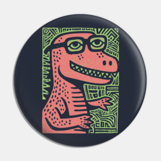Nerdy T-Rex | The Clever-Saurus Geek Pin