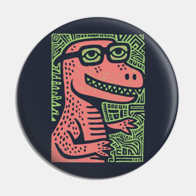 Nerdy T-Rex | The Clever-Saurus Geek Pin by TuncGK