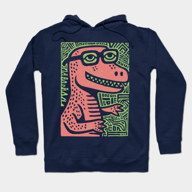 Nerdy T-Rex | The Clever-Saurus Geek Hoodie by TuncGK