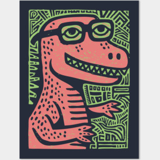 Nerdy T-Rex | The Clever-Saurus Geek Posters and Art