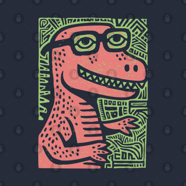 Nerdy T-Rex | The Clever-Saurus Geek by TuncGK