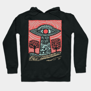 Psychedelic UFO Abduction | Ancient Alien Visitation Hoodie