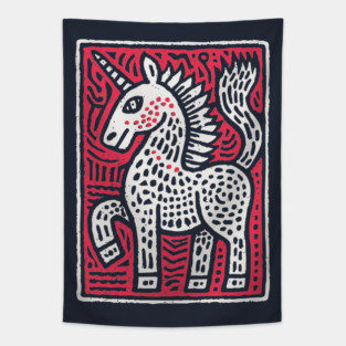 Primal Unicorn | Ancient Mythical Beast Tapestry