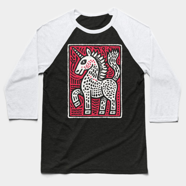 Primal Unicorn | Ancient Mythical Beast Baseball T-Shirt by TuncGK