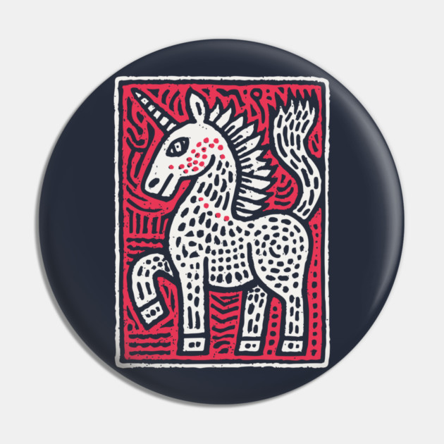 Primal Unicorn | Ancient Mythical Beast Pin by TuncGK