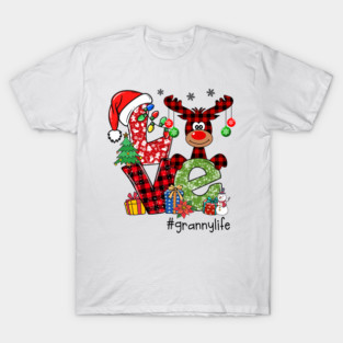 Cute Reindeer Xmas Love Granny Life Merry Christmas T-Shirt