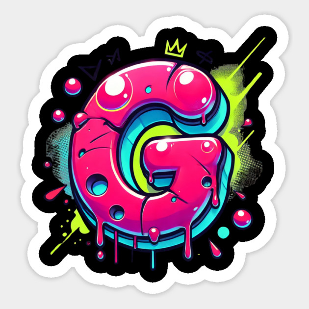 Graffiti Letter G – Neon Pink Drip Bubble Street Art Style Magnet by Anne Lee