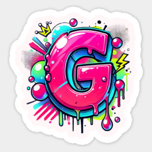 Graffiti Letter G – Bold Neon Pink Bubble Street Art Design Sticker