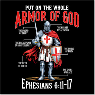 Full Armor of God Christian Bible Verse Posters and Art