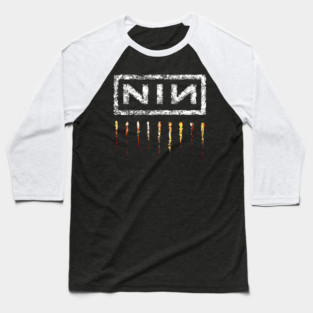 Nine Inch Nails Distressed Logo Baseball T-Shirt