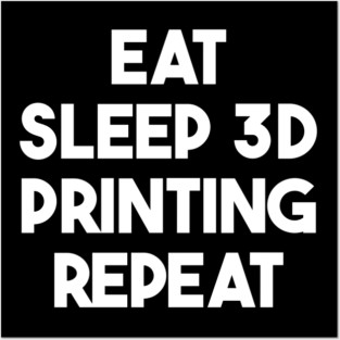 Eat Sleep 3D Printing Repeat Filament Printer Printing Posters and Art