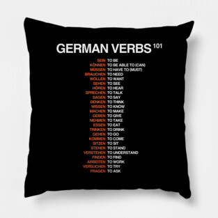 German Verbs 101 - German Language Pillow