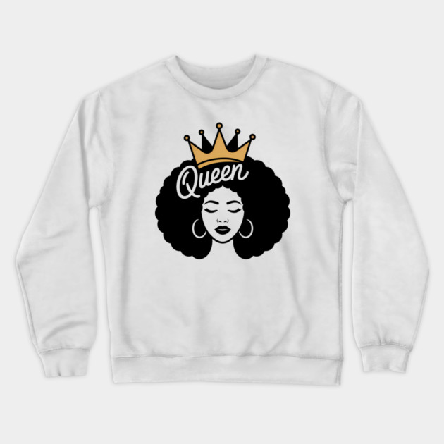 Queen African Pride Afro Woman Crewneck Sweatshirt by Adwoa's Store