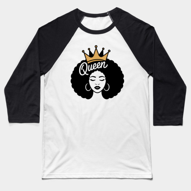 Queen African Pride Afro Woman Baseball T-Shirt by Adwoa's Store