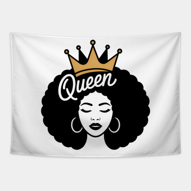 Queen African Pride Afro Woman Tapestry by Adwoa's Store