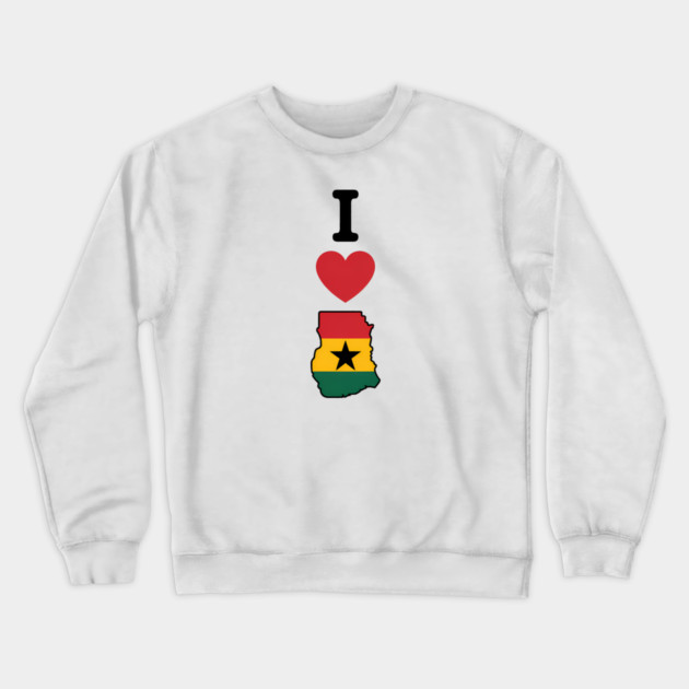 I Love Ghana African Pride Travel Crewneck Sweatshirt by Adwoa's Store