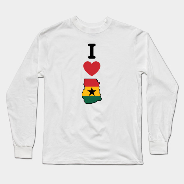 I Love Ghana African Pride Travel Long Sleeve T-Shirt by Adwoa's Store