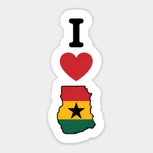 I Love Ghana African Pride Travel Sticker