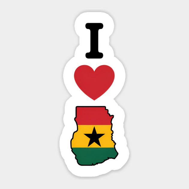 I Love Ghana African Pride Travel Sticker by Adwoa's Store