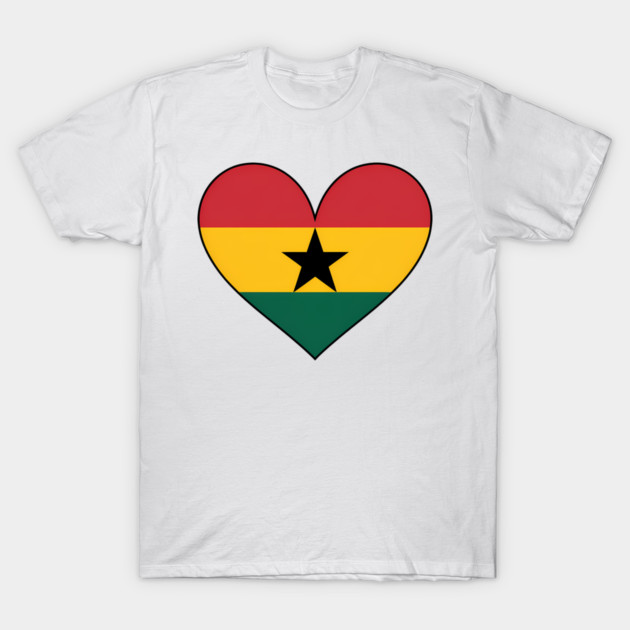Ghana Love Heart Ghanaian Pride T-Shirt by Adwoa's Store