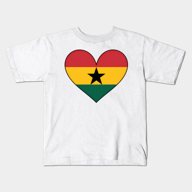 Ghana Love Heart Ghanaian Pride Kids T-Shirt by Adwoa's Store