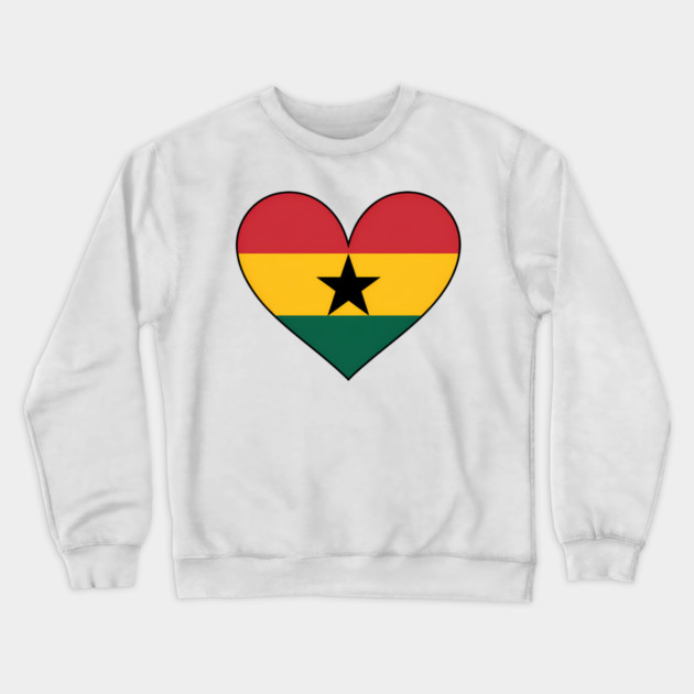Ghana Love Heart Ghanaian Pride Crewneck Sweatshirt by Adwoa's Store