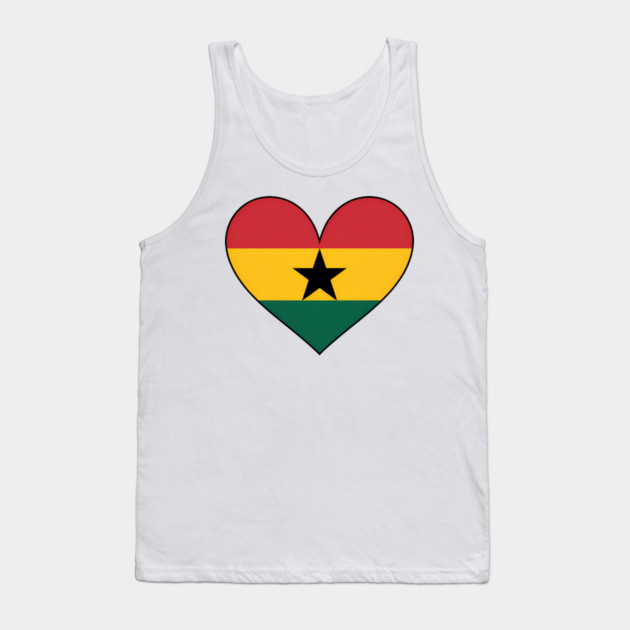 Ghana Love Heart Ghanaian Pride Tank Top by Adwoa's Store