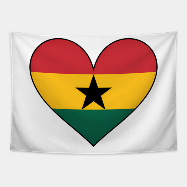 Ghana Love Heart Ghanaian Pride Tapestry by Adwoa's Store