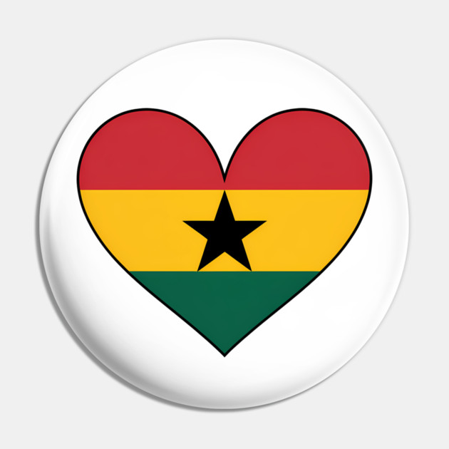 Ghana Love Heart Ghanaian Pride Pin by Adwoa's Store