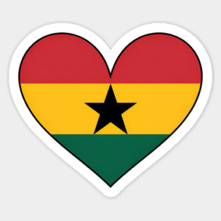 Ghana Love Heart Ghanaian Pride Sticker