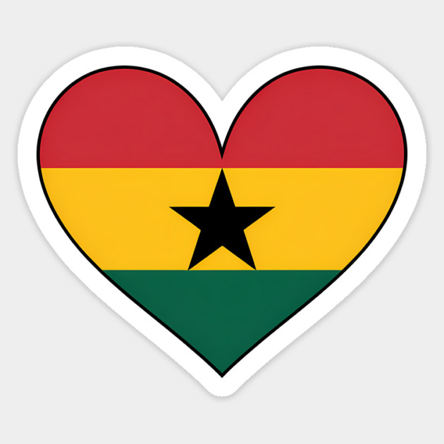 Ghana Love Heart Ghanaian Pride Sticker by Adwoa's Store