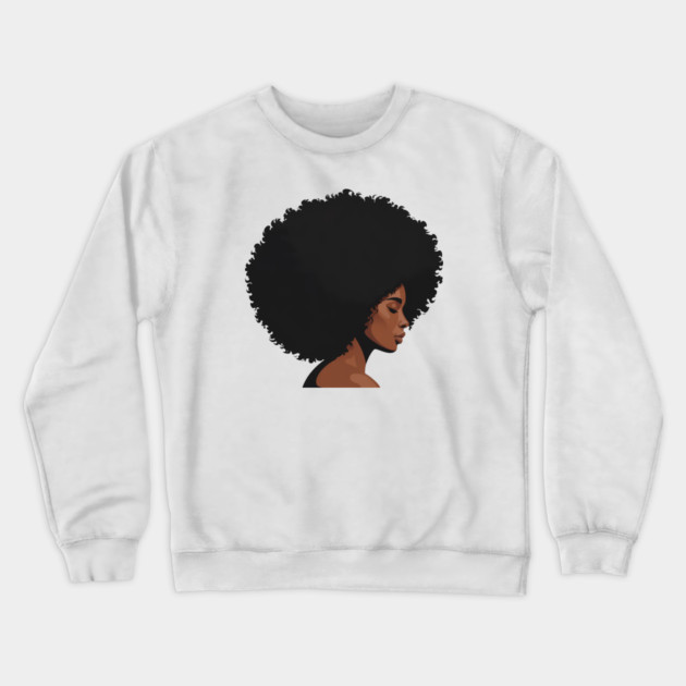 Afro Woman Illustration African Pride Crewneck Sweatshirt by Adwoa's Store
